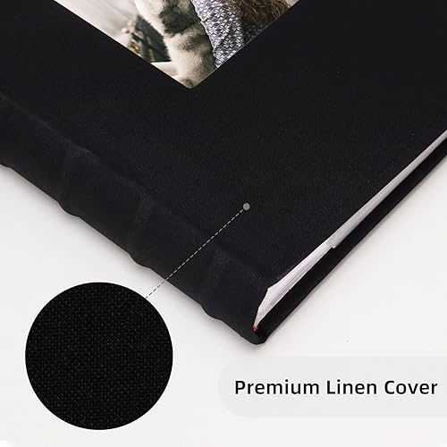 Miniatura 7 de Vienrose Álbum de fotos de 4 x 6 pulgadas, 300 fotos, cubierta de marco de lino con áreas de notas, libro de fotos de gran capacidad, libro de fotos