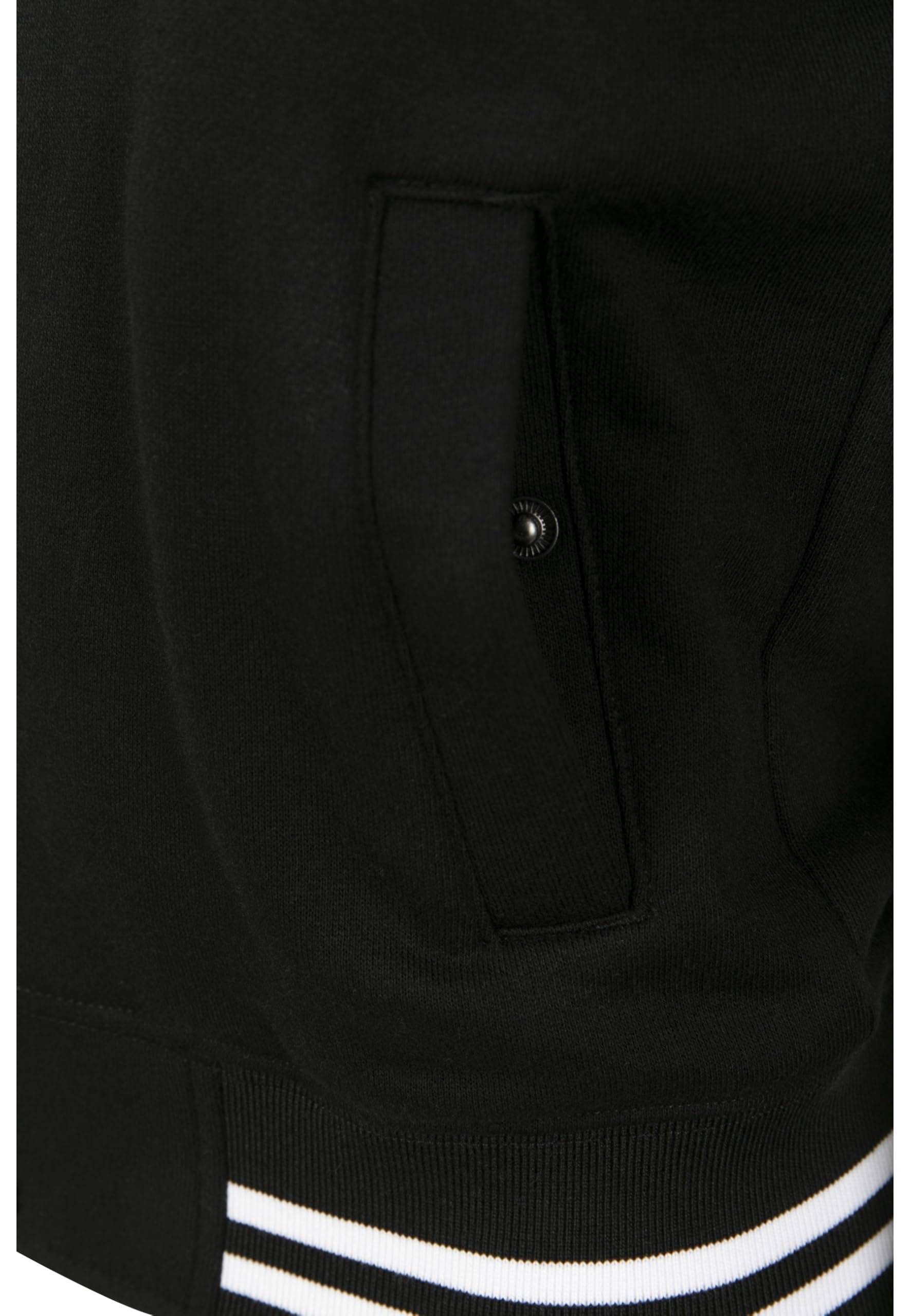 Urban Classics Damen Ladies Inset College Sweat Jacket Sweatjacke, Schwarz (Blk/Wht 00050), Medium (Herstellergröße: M)