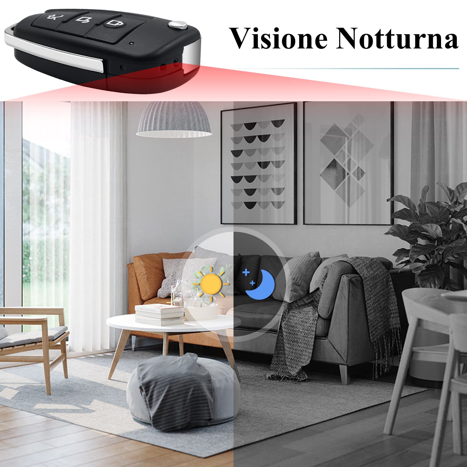 TANGMI Telecamera Spia, 1080P HD & Visione Notturna Portatile Mini Telecamera Spia Nascosta con Rilevamento di Movimento per Registrazione Video e Scattare Foto
