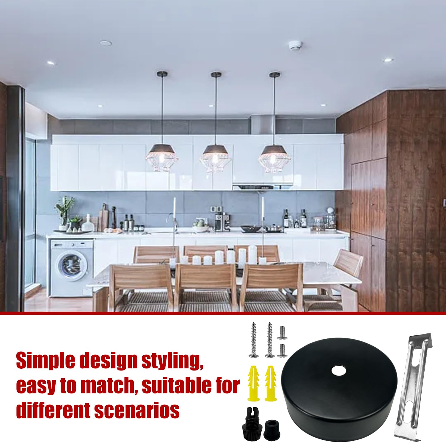 Set di 2 rosoni da soffitto neri da 100 x 20 mm, coprifilo per lampada a soffitto, per soggiorno, corridoio, lampadario da cucina | Leroy Merlin