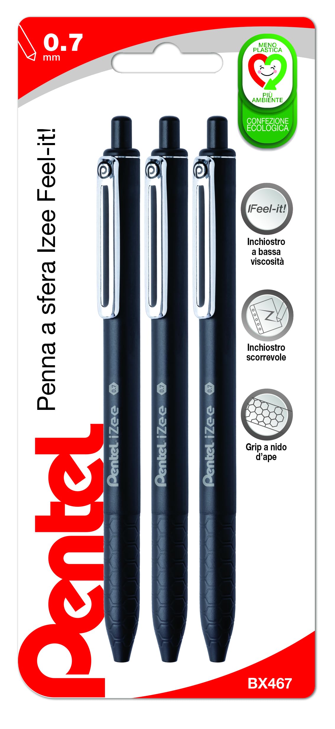 Penna Scatto a Sfera OBG, Tratto 1 mm. - Blister 10 Pezzi Blu OSAMA - OW230950