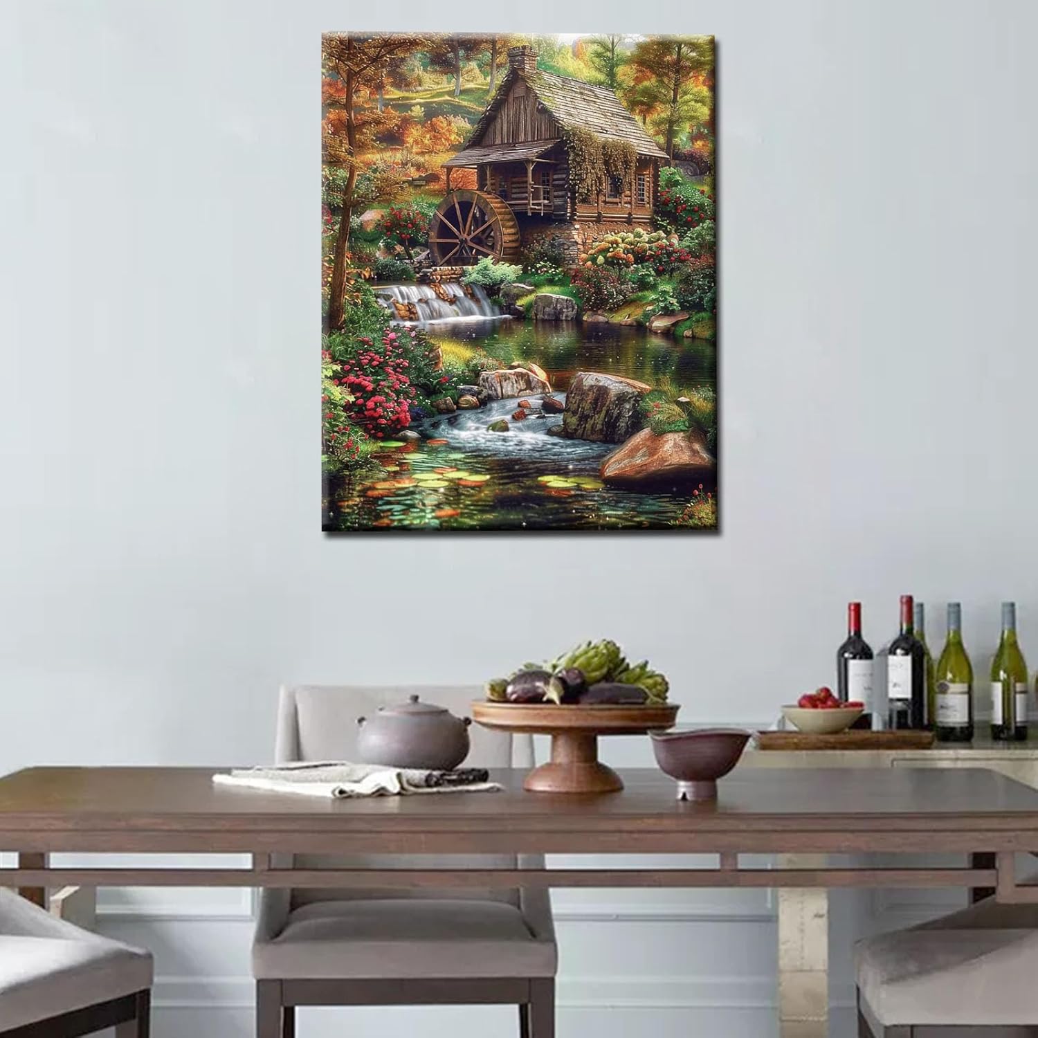 Green Forest Vibrant Scenery Paint by Numbers Kits Children, Sunshine Canyon Paint by Numbers on Canvas for Home Decoration Creative Wall Art DIY Frame 16 x 20 Inch