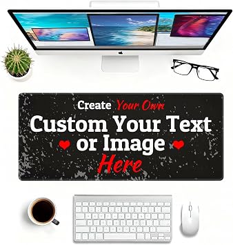 Custom Mouse Pad Personalized Large Desk Pad with Photo Logo Text Non-Slip Rubber Base Customized Large Gaming Mousepad for Desktop Office Supplies | US Shipping | 27.5x12 in