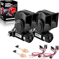 Vista 9 de FARBIN Bocina para automóvil de 12 voltios / 24 voltios, 150 db, bocina de aire de muy alto volumen, con compresor, bocina de auto compacto