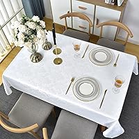 Vista 7 de SASTYBALE Servilletas de tela blanca de 20 x 20 pulgadas, juego de 4 servilletas de mesa de damasco de jacquard lavables para comedor, fiesta, boda