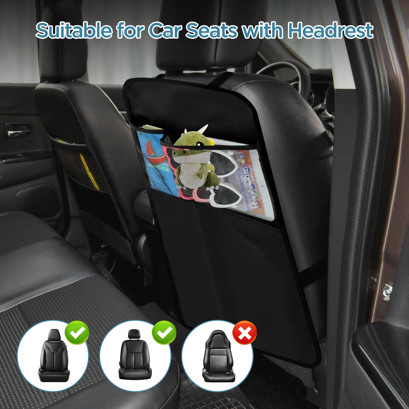 Cozary Protezione Sedili Auto 70x50 cm Tessuto Oxford Impermeabile Antisporco Organizer Sedile