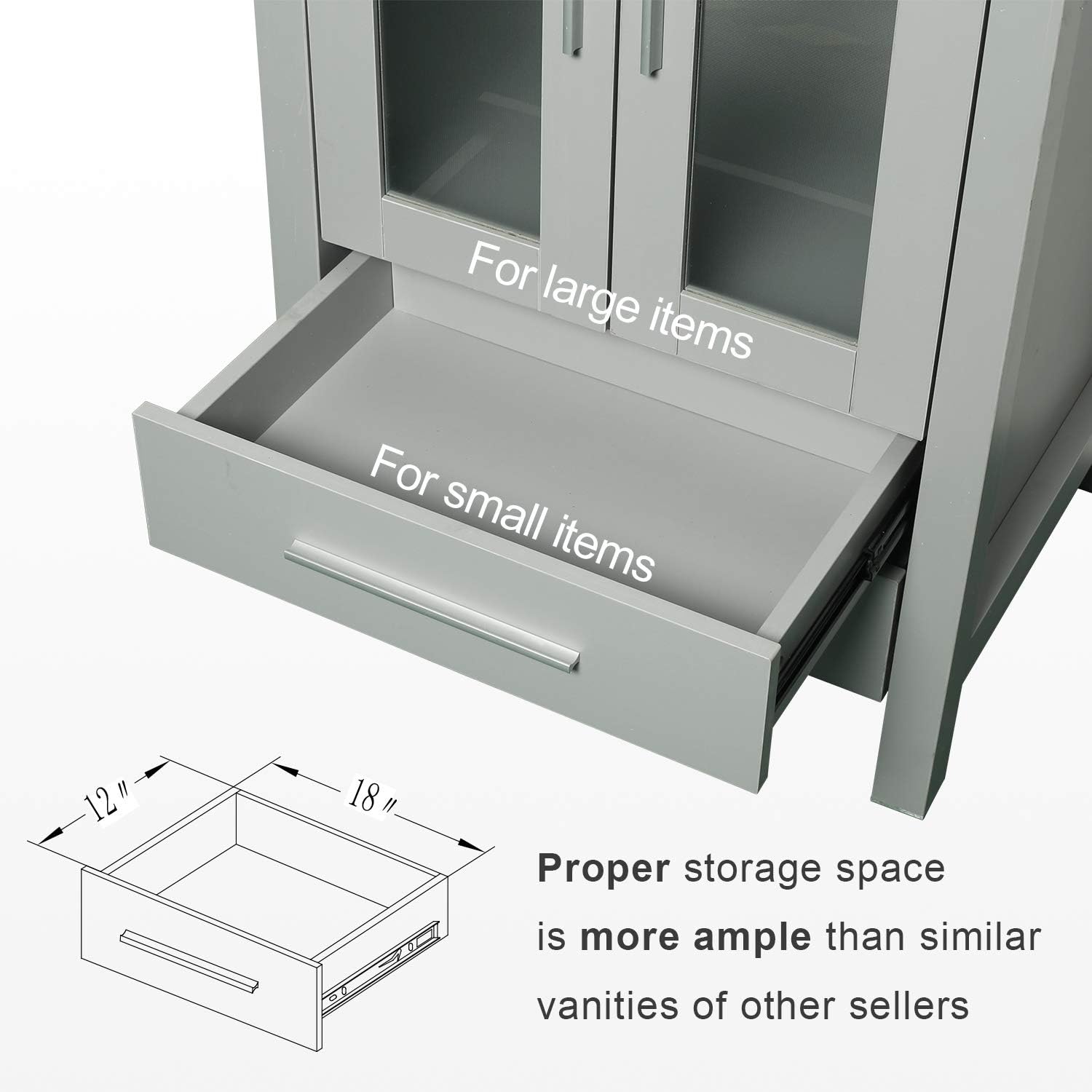 Authentic Crazy Deals 24 Grey Bathroom Vanity,Tempered Glass Vessel Sink Combo,Style Sink,1.5 GPM Faucet Oil Rubbed Bronze,Bathroom Vanity Top with Sink Bowl,20 inch Deep, 30% Water Saving Faucet/U-Eway (B02GA09) Holiday Deals π 24 Grey Bathroom Vanity,Tempered Glass Vessel Sink Combo,Style Sink,1.5 GPM Faucet Oil Rubbed Bronze,Bathroom Vanity Top with Sink Bowl,20 inch Deep, 30% Water Saving Faucet/U-Eway (B02GA09)