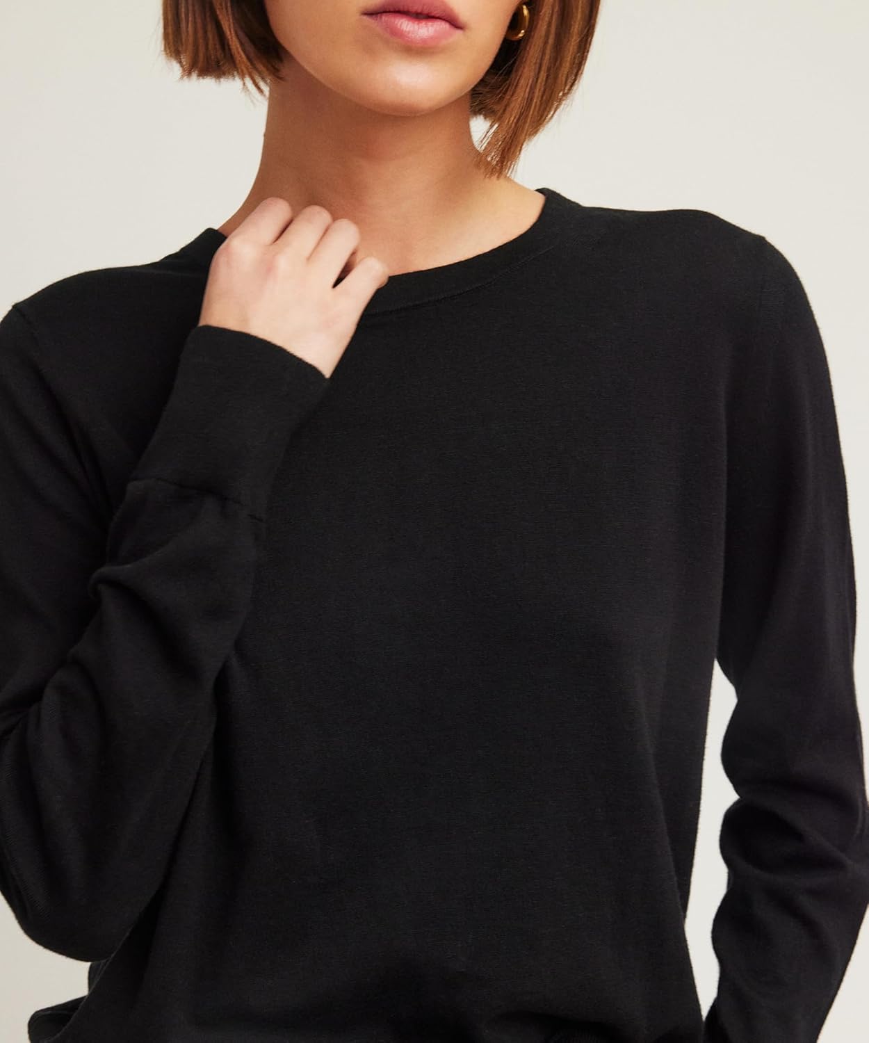 NAADAM Womens Soft by Naadam Cotton Cashmere Crewneck - Image 3