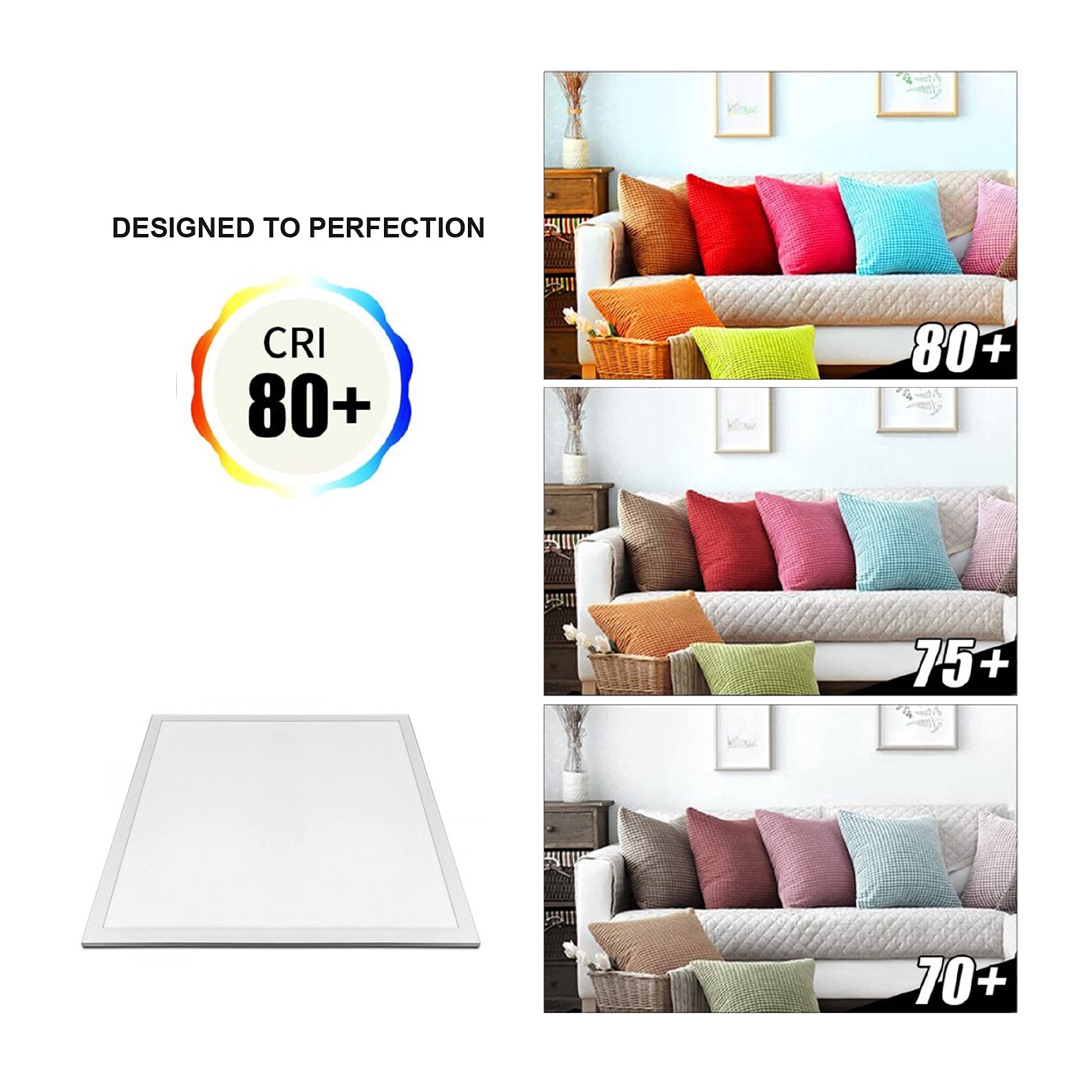 (LA) Panel LED slim 60 x 60 cm 48 W 5000 lumen reali. Bianco freddo (6000 K-6500 K) LED atomant. spedizione gratuito. Pack x5 Bianco freddo