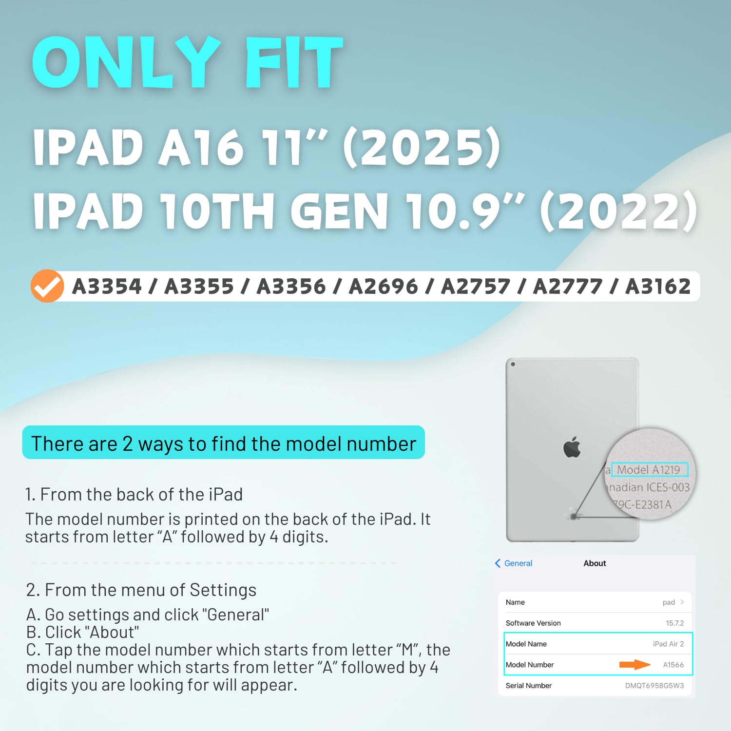 Custodia per Bambini per iPad, Cover Antiurto per iPad 10,9" 10a Generazione (2022), Custodia Protettiva Leggera per Tutto il Corpo con Maniglia/Supporto Pieghevole (Menta + Arancione)
