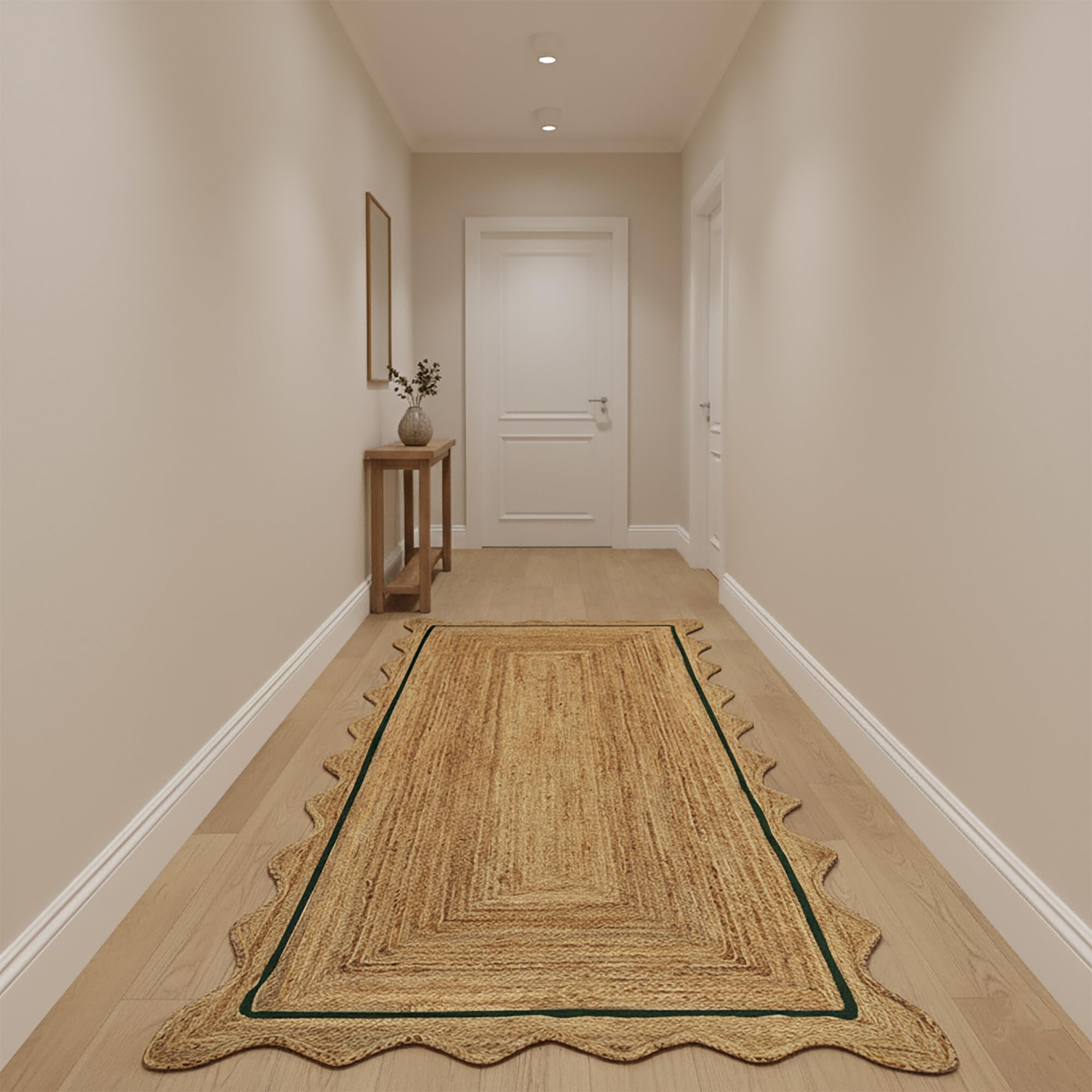 Tapis indien en jute festonné à la main pour chambre à coucher, 1,2 x 1,2 m, style bohème en jute et chanvre pour pendaison de crémaillère