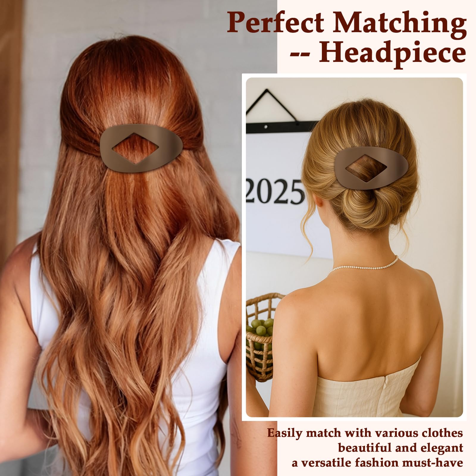 Large 6Pcs flat hair clips for women, Flat Hair Claw Clips Duckbill Accessories Matte Solid Neutral Color - Image 2