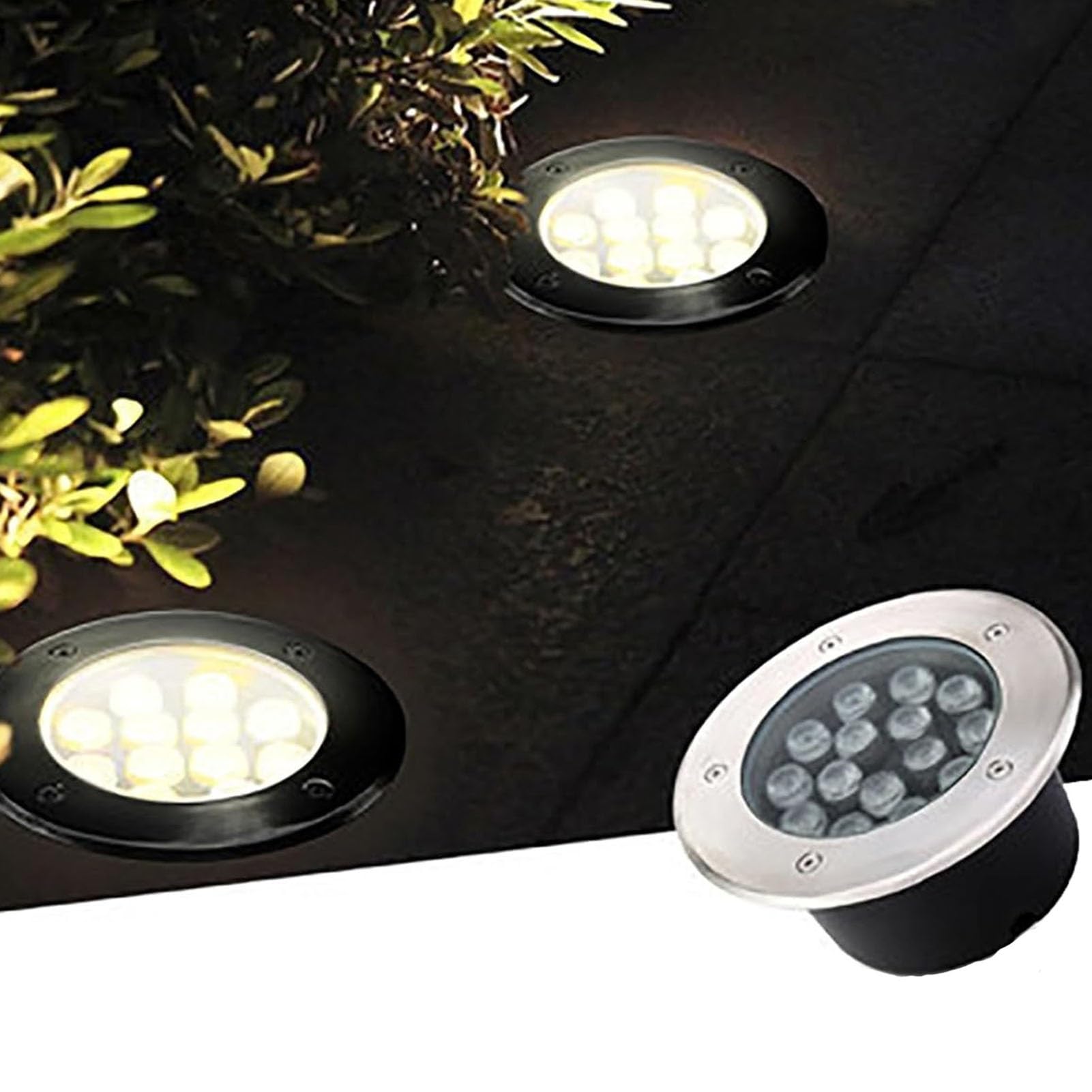 Lampa ogrodowa LED, IP67, wodoszczelna lampa ogrodowa LED do podłoża, oświetlenie zewnętrzne do kopania, niskonapięciowy reflektor do zabudowy, AC 85-265 V do wjazdu, tarasu, ścieżek, schodów