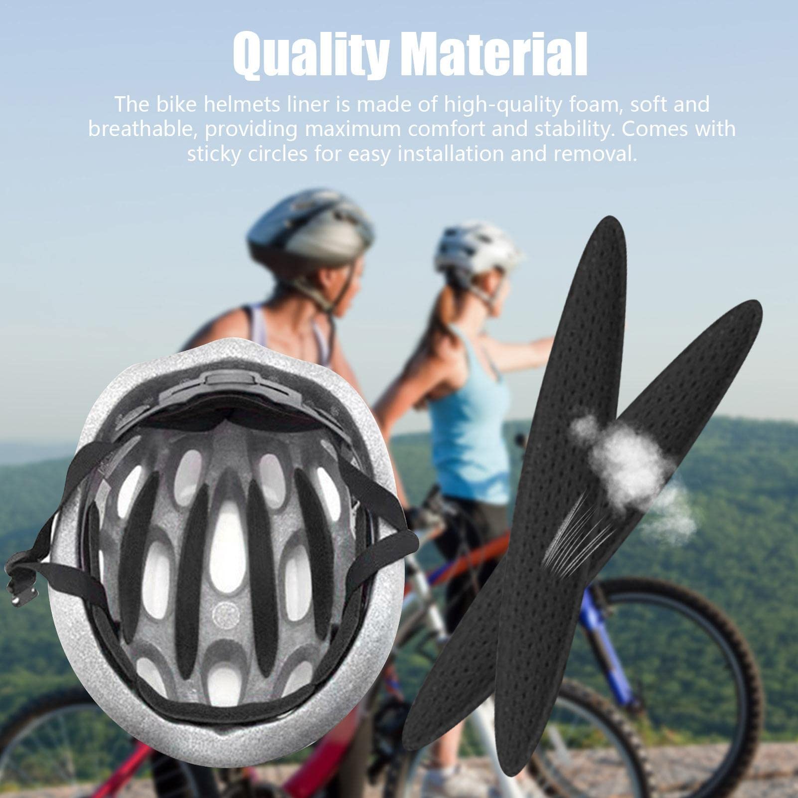 Mohito Coussinets Casque Vélo 2 Sets - Mousse Anti-Collision Rembourrage Pour Casque Vélo Et Moto (Noir Et Rouge)