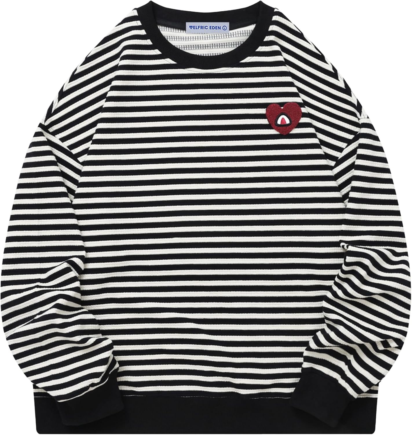 Aelfric Eden Oversized Sweatshirt for Women Crewneck Striped Sweatshirt Preppy Shirts Y2K Tops