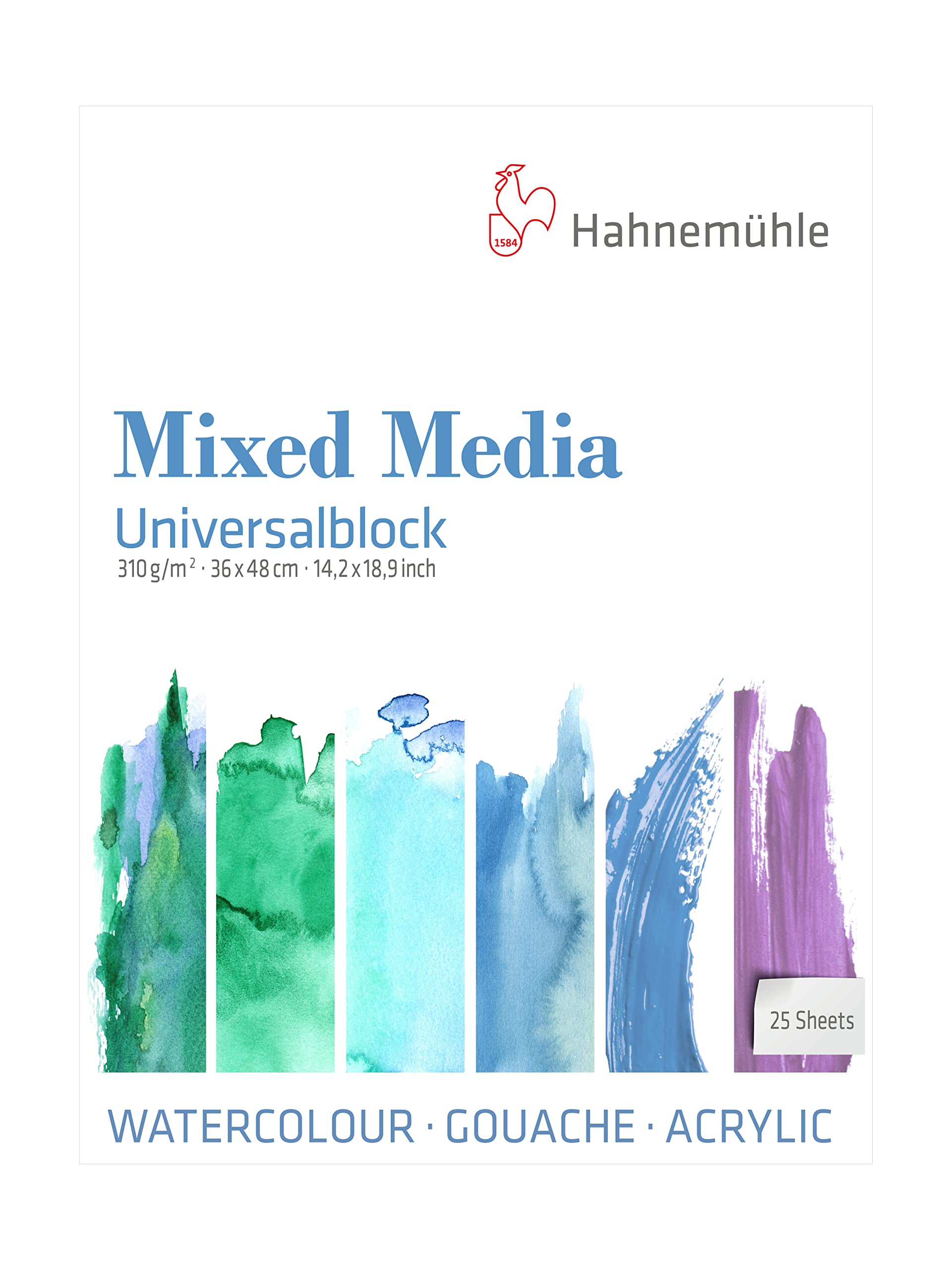 Hahnemühle Mixed Media Universal Block Fine-Grain Surface Structure Natural White 310 g/m² 36 x 48 cm