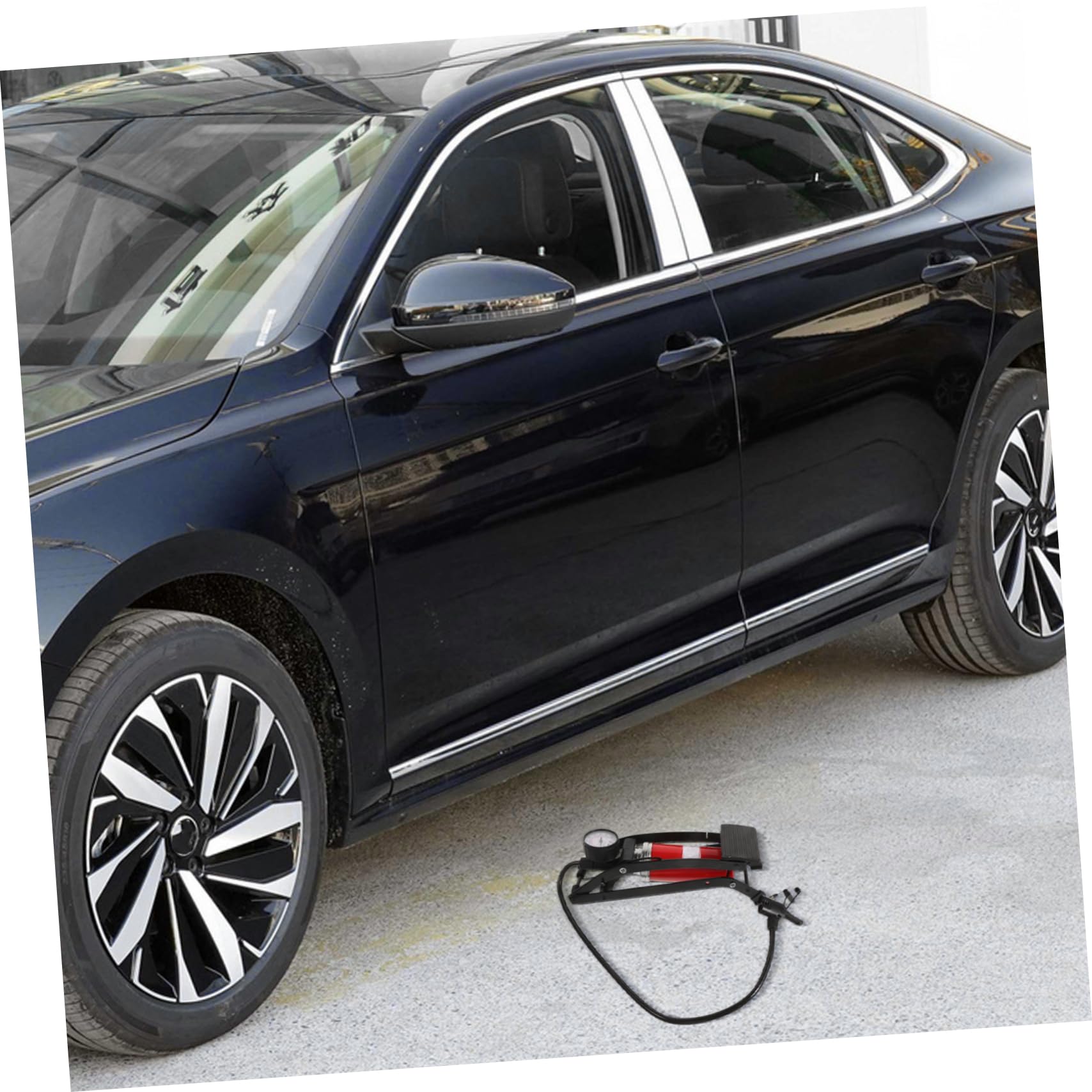 ULTECHNOVO Bomba de Pie Adecuado para Uso Portátil y Duradero Barómetro para Neumáticos de Coche para Inflar Ruedas y Balones Inflador de Alta Presión Metálico