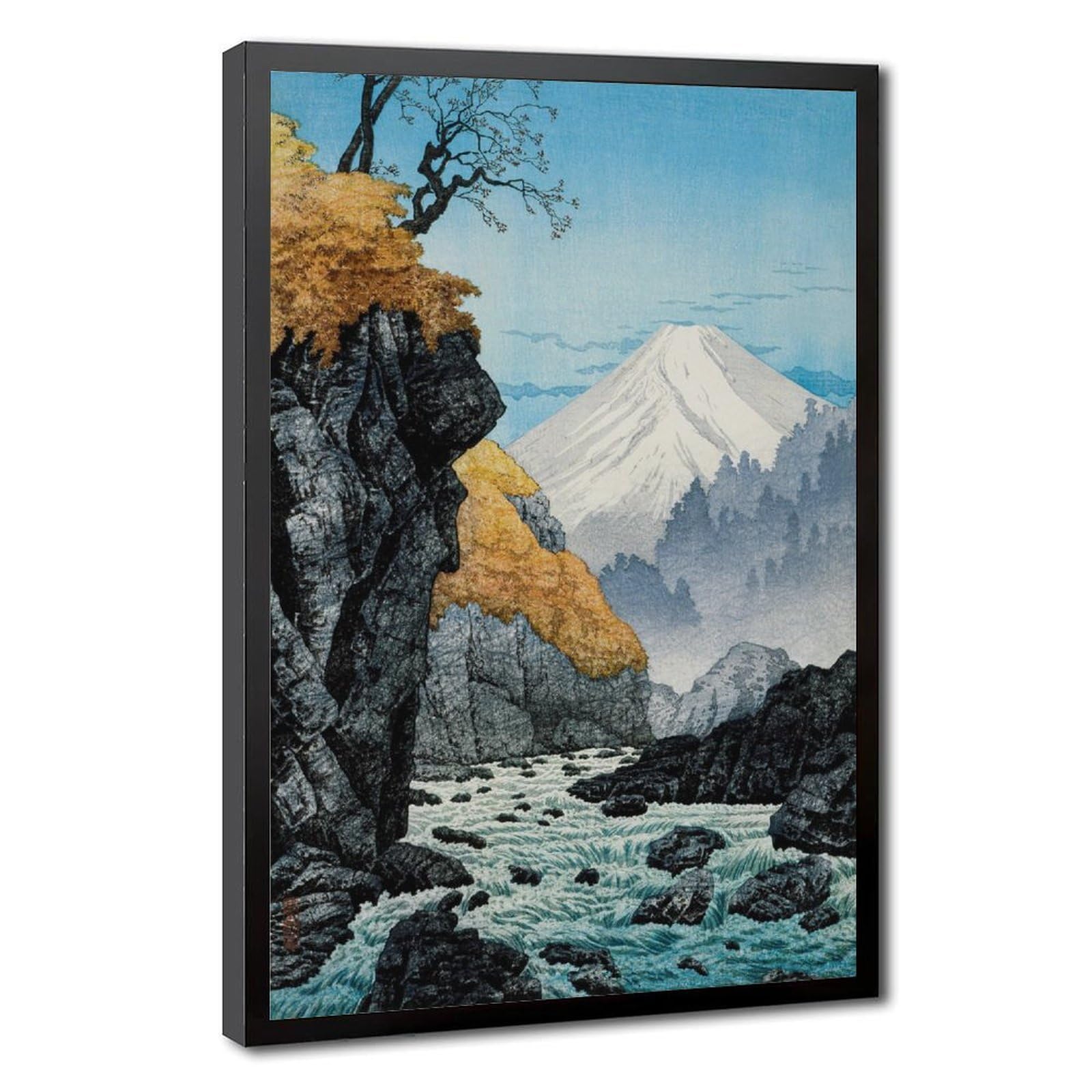 WCYB Hiroaki Takahashi - Foot of Mount Ashitaka 1932 - Japanese Woodblock Landscape - Fine Art Giclee - Mountain River Prints Posters Canvas Deco Paintings