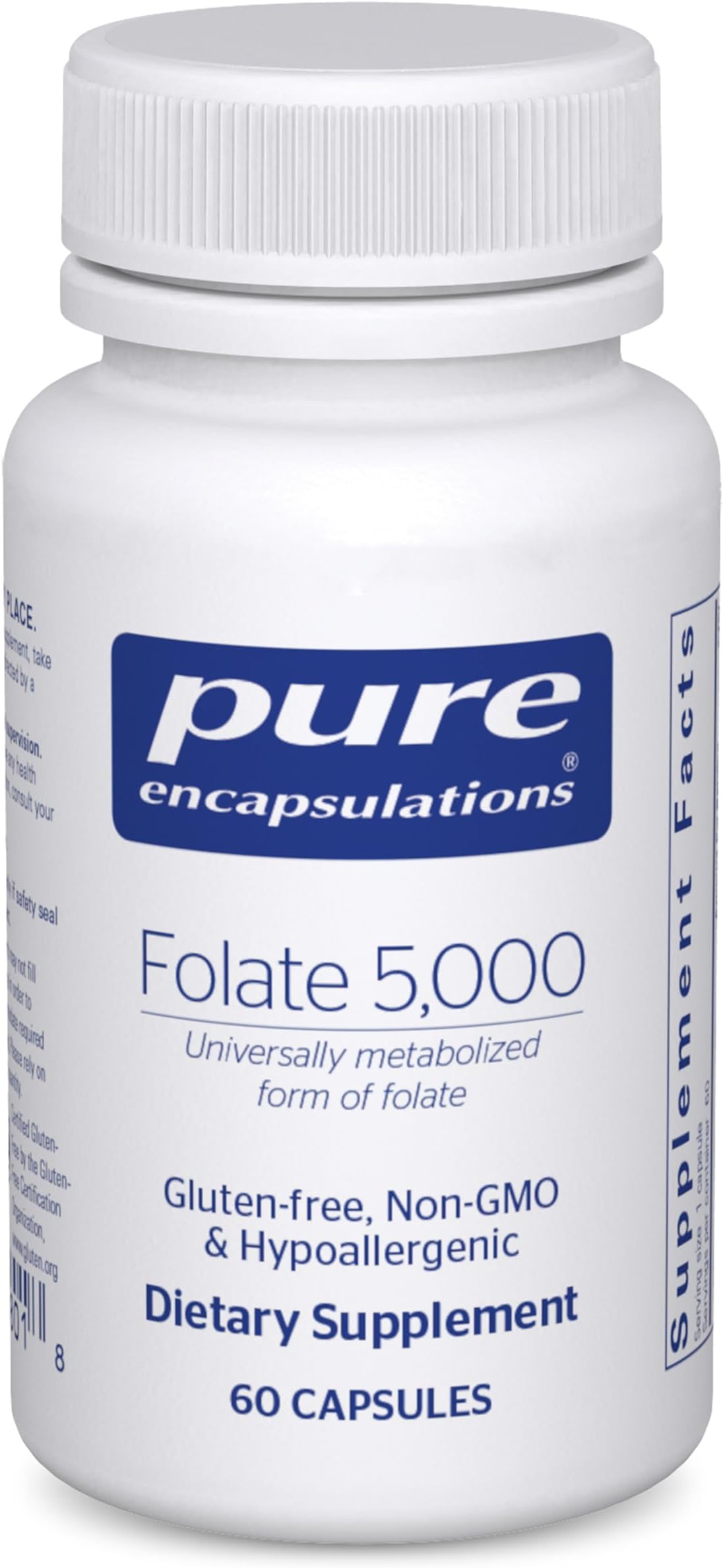 - Folate 5,000 - Activated Vitamin B9 as 5-Methyltetrahydrofolate (5-MTHF) - 60 Capsules