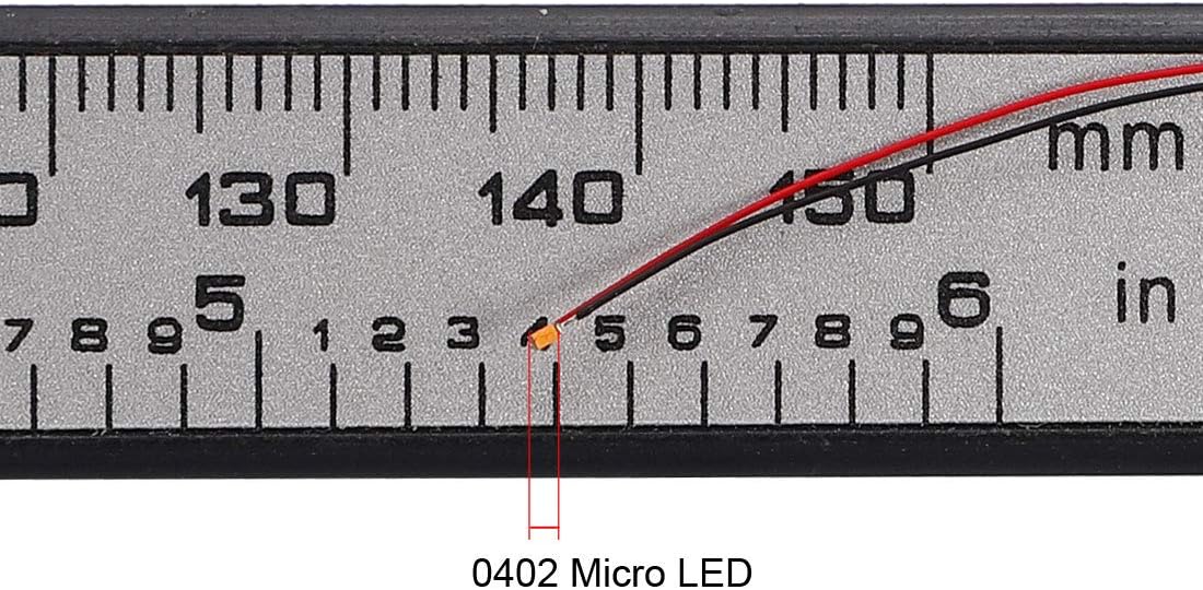 uxcell 10pcs Prewired 0402 Warm White Surface Mounted Devices LED Light Emitting Diode - DC 2.8-3V Micro Soldered Mini LED Light