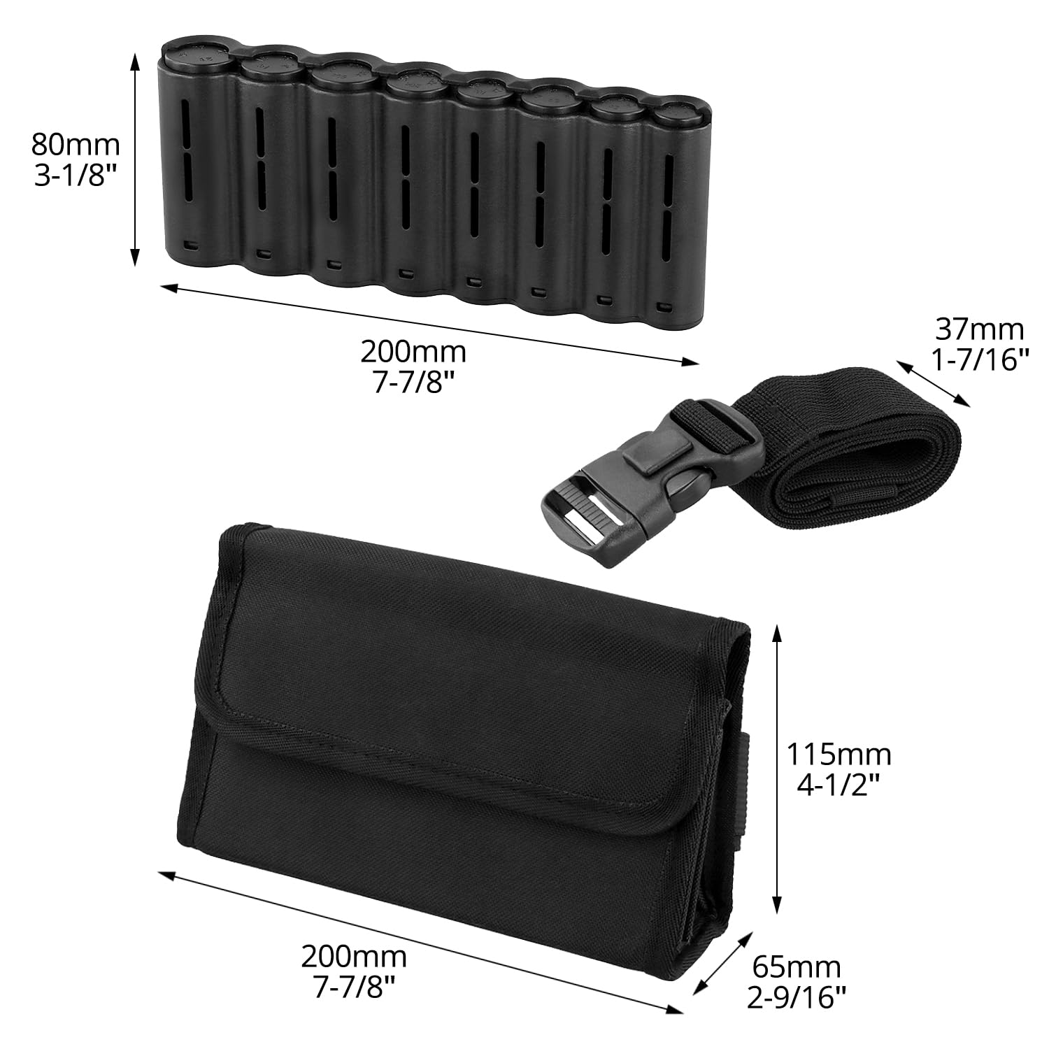 QWORK® Cartera de Camarero, 20 x 11.5 x 6.5CM Negro Cartera de Camarero con Cambiador de Euros y Cinturón