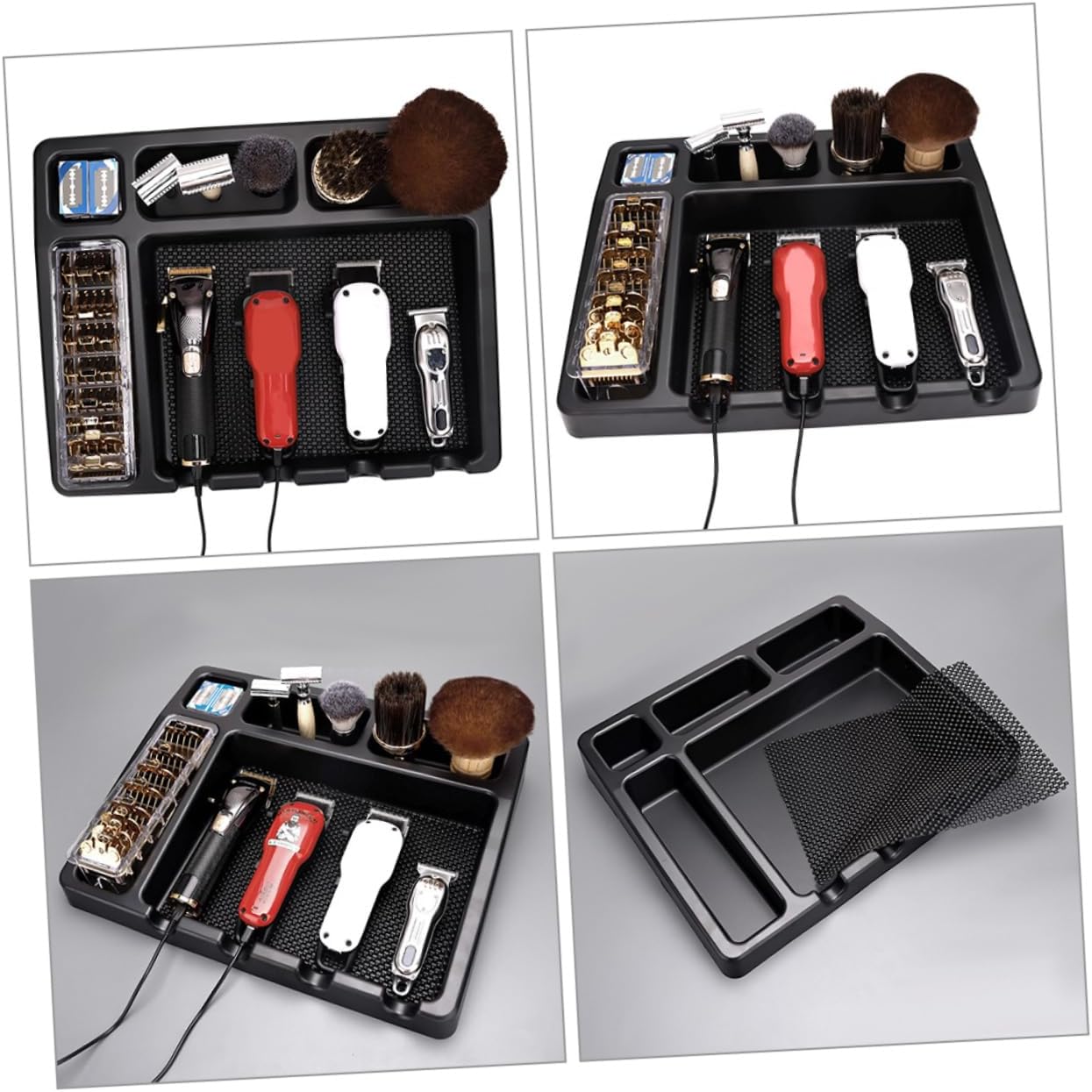 Salon Clipper Holder Organizer Tray with Anti-slip Mat