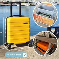 Cabin Max Anode Kézipoggyász Bőrönd 30L 45x36x20cm Repülőgépes Utazótáska Unisex Könnyű Kemény Tok 6
