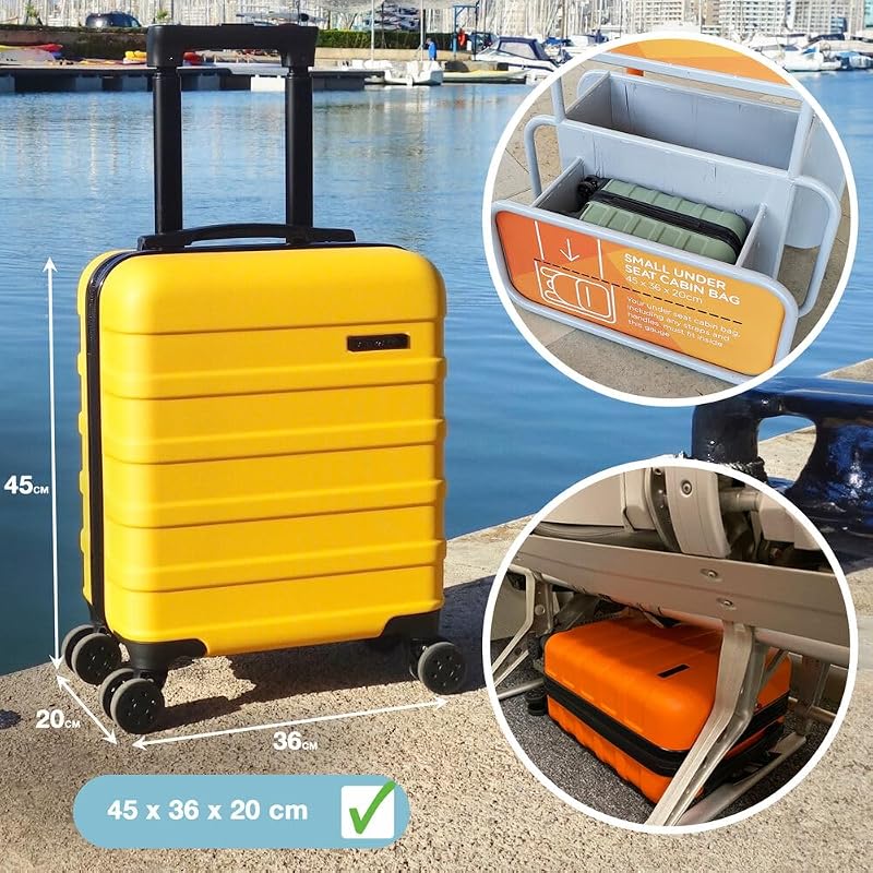 Cabin Max Anode Kézipoggyász Bőrönd 30L 45x36x20cm Repülőgépes Utazótáska Unisex Könnyű Kemény Tok