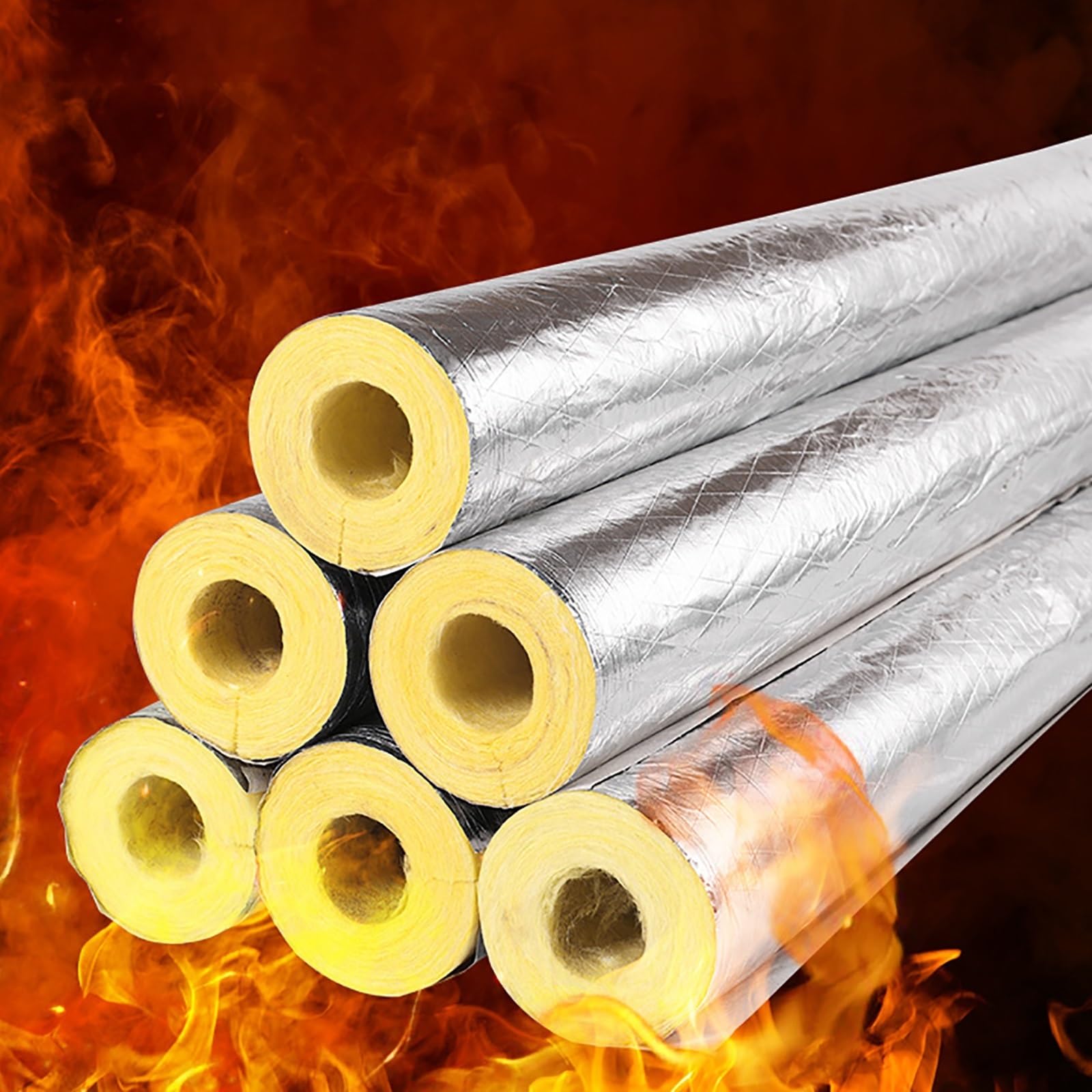 Aislamiento de lana de vidrio con aluminio resistente a altas temperaturas