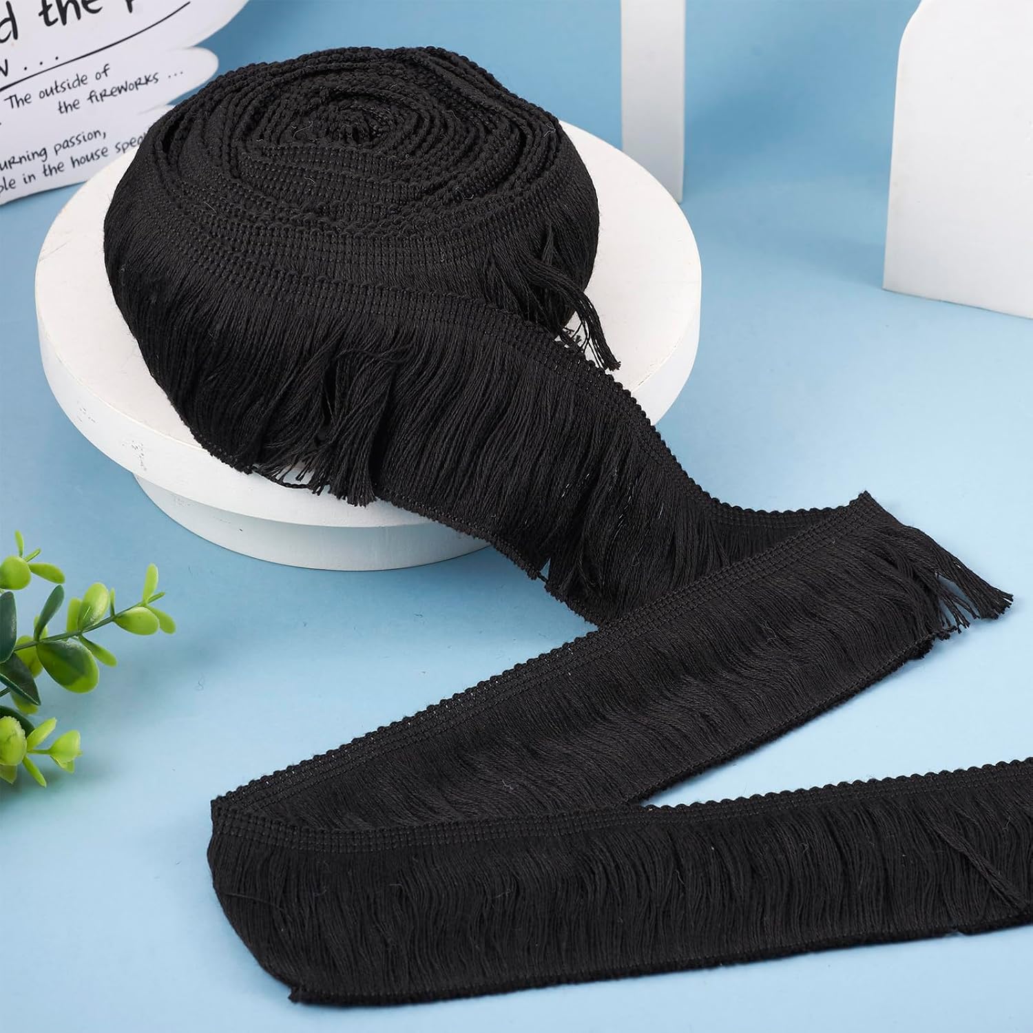 10 Yards 2-3/8" Black Fringe Trim Tassel, Beadthoven Long Fringe Trim Tassel Ribbon Sewing Lace Ribbon for Clothing Latin Wedding Dress Cushions Pillow Curtain Accessory Home Decor DIY image 5