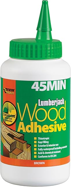 Everbuild Lumberjack 45 Minute Polyurethane Wood Adhesive Liquid, Brown, 750 g