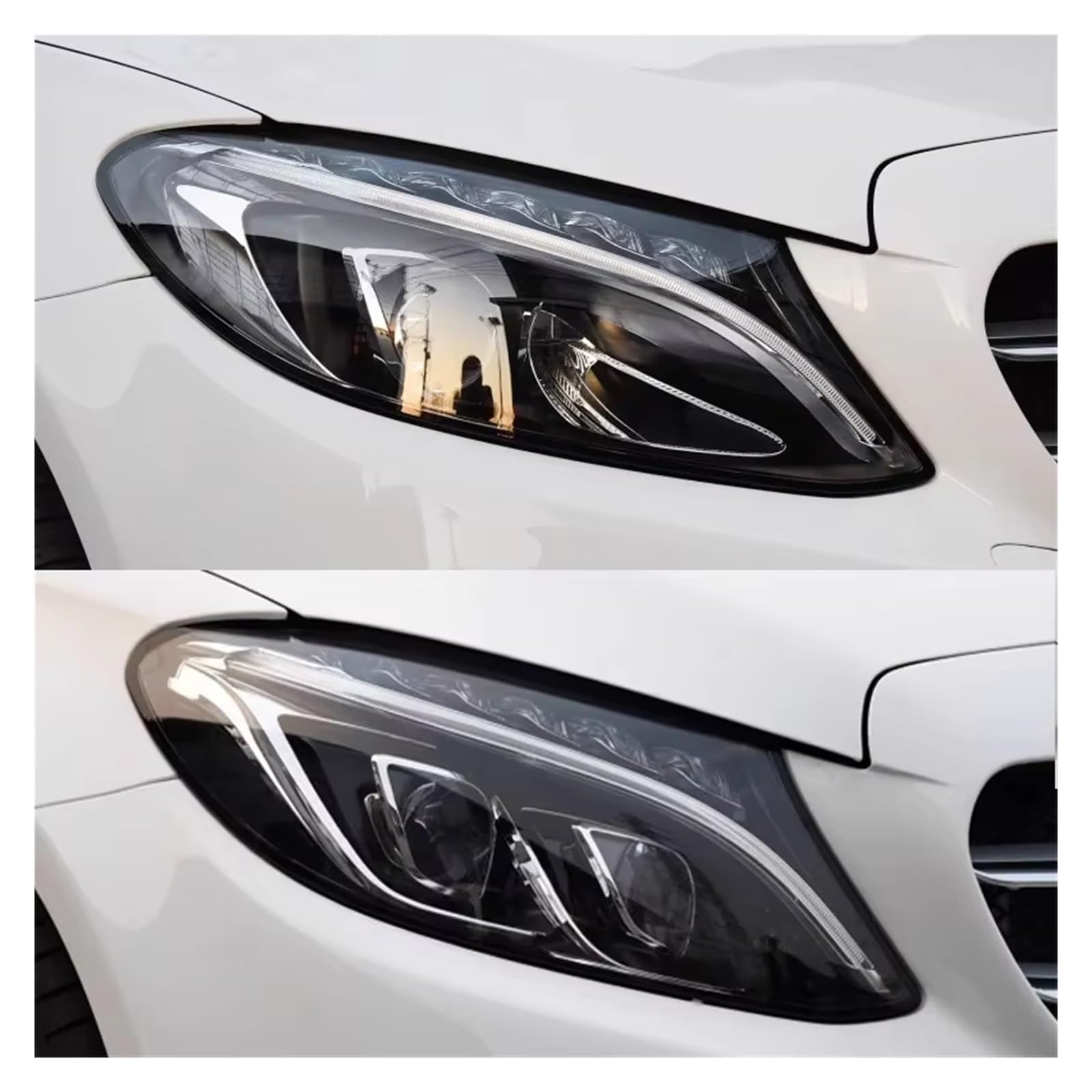 Copertura del faro dell'automobile di ricambio per Mercedes Per Benz Classe C W205 2015 2016 2017 2018 Copertura Del Faro Dell'automobile Shell Della Copertura Del Faro Lente Vetro Auto Trasparente