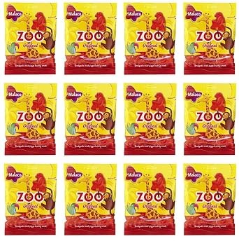 Malaco Zoo Original Fruit Taste Chewy Gummy 12 packs of 80g