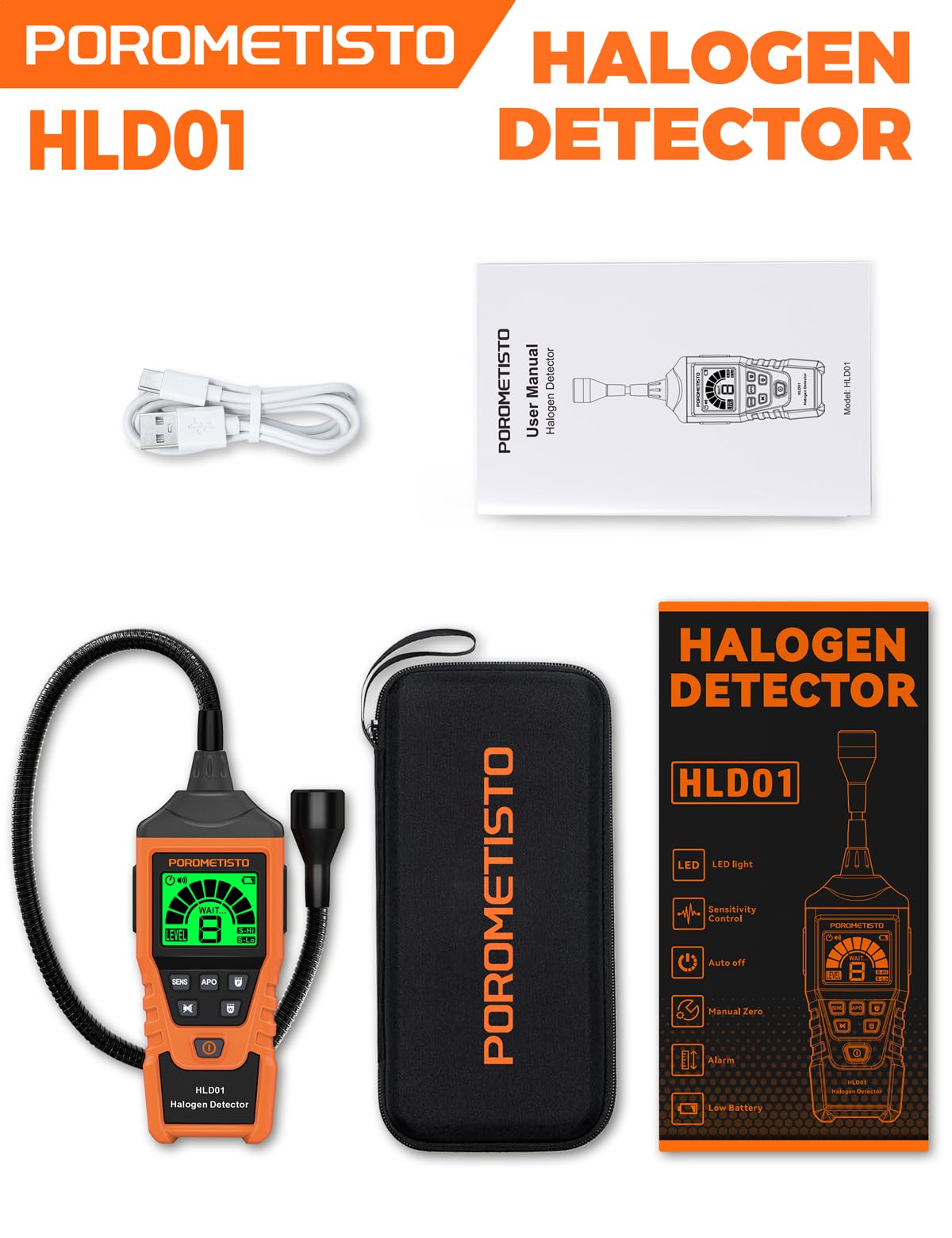 Détecteur de Fuite de Réfrigérant Diode Chauffée,2 Modes Outil de Détection de Fuite Halogène pour Climatisation CVC R22 R32 R404A R134A etc.Détecteur De Fuite d'Halogène pour HVAC