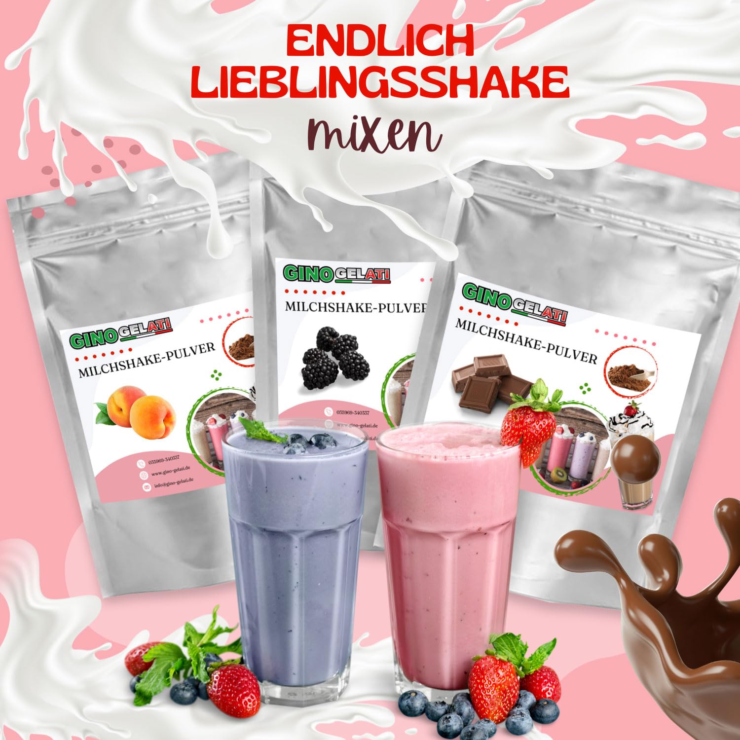 Gino Gelati Milchshake Pulver, verschiedene Geschmacksrichtungen, schnelle und einfache Zubereitung, für Gastronomie und private Küche geeignet, Made in Germany (10 Kg, Mascarpone)