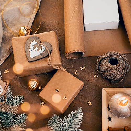 Miniatura 4 de Rollo de papel kraft marrón de 12" x 100 pies (1200 pulgadas) papel kraft marrón reciclado para cubrir mesas, envíos, envoltura de regalos, embalaje