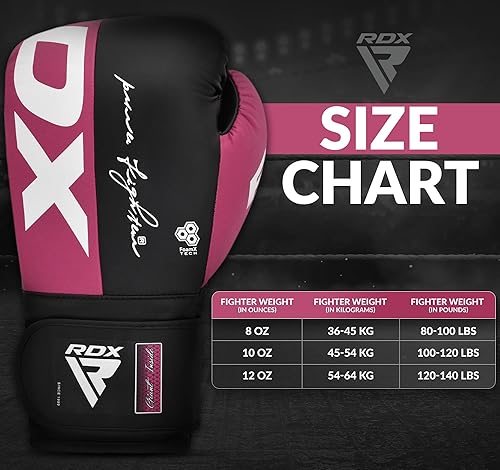 Miniatura 5 de Guantes de boxeo RDX, guantes de entrenamiento de cuero Maya para Muay Thai, kickboxing, sparring, saco de boxeo, guantes de kickboxing,