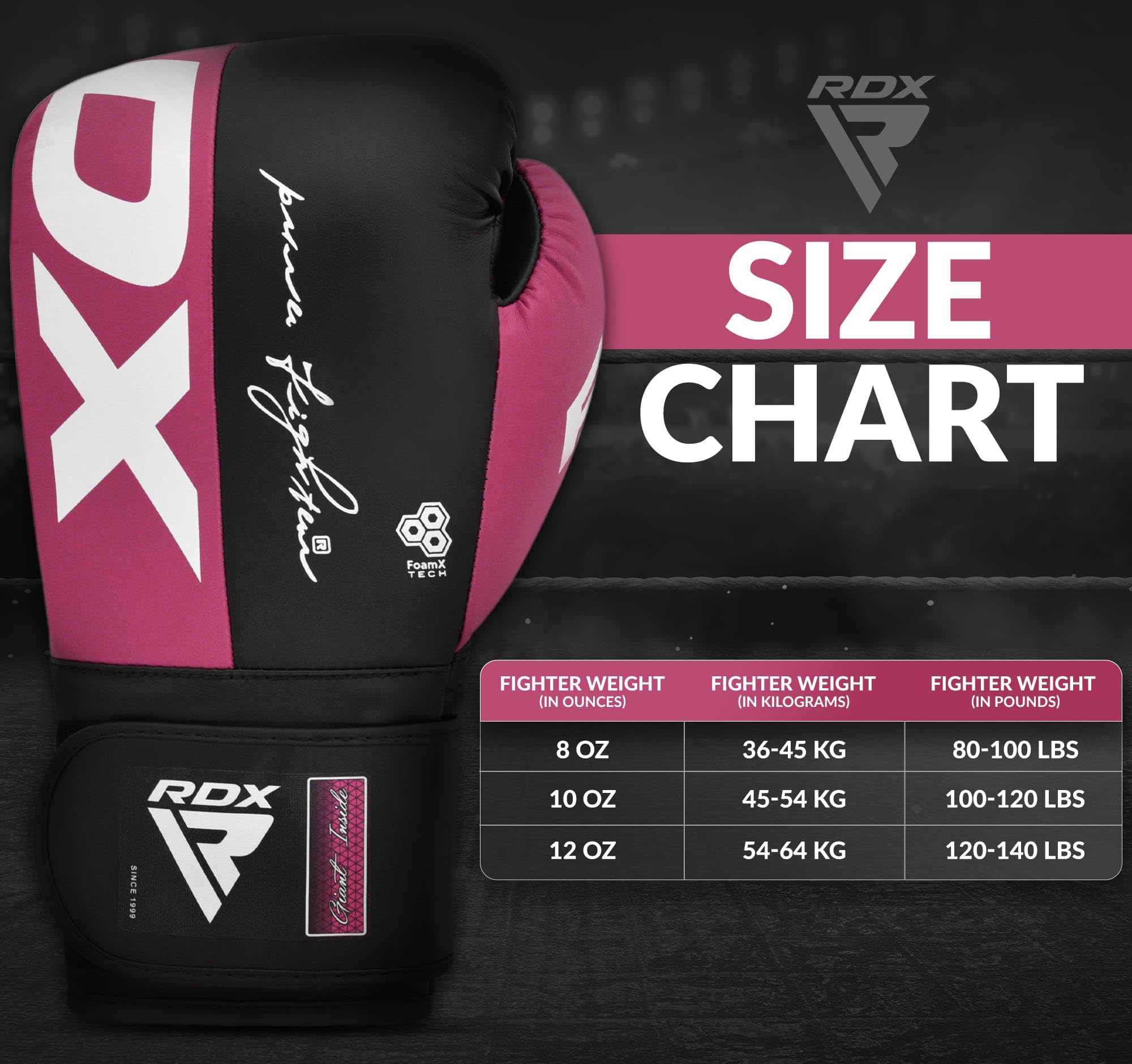 RDX Gants de Boxe pour D'entraînement et Muay Thaï, Gants en Maya Hide Cuir pour Sparring, Kickboxing, Sacs de Frappe, Compétition Combat Mitaines, Hommes Femmes Gym Entraînements 8 10 12 14 16 OZ
