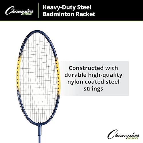 Miniatura 52 de Champion Sports BR40 Heavy-Duty Steel Badminton Racket