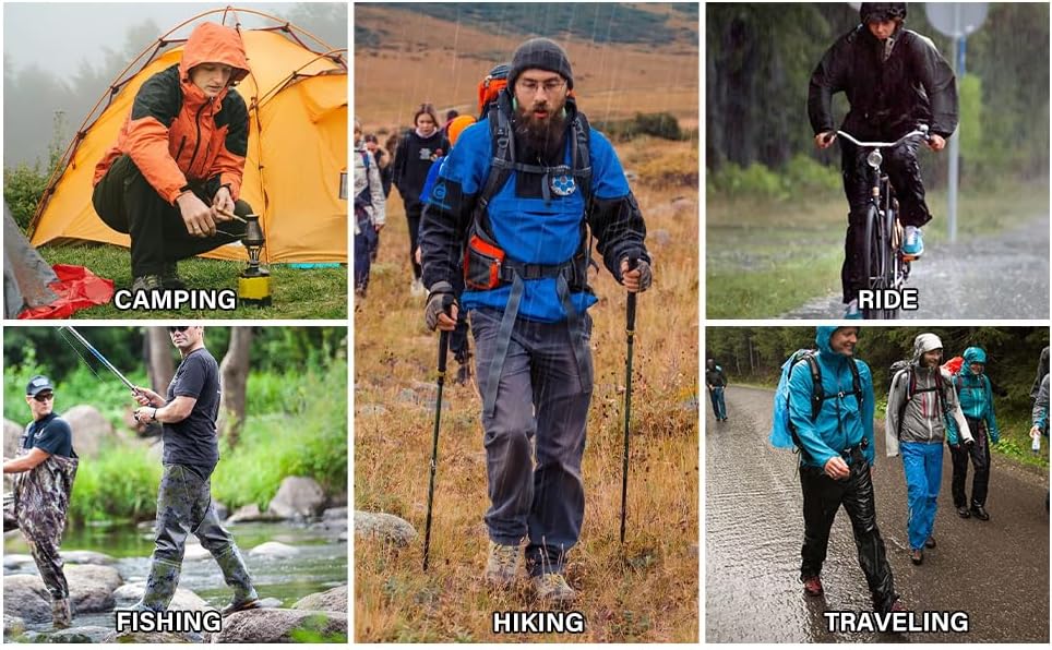 Men's Rain Pants Waterproof Over Pants Windproof Outdoor Hiking Pants for Golf,Fishing,Cycling - Image 7