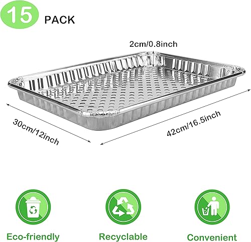 Miniatura 2 de Roponan Sartenes desechables de aluminio para parrilla, revestimientos de rejilla de parrilla, accesorios de parrilla para cocinar al aire libre y