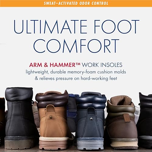 Miniatura 3 de Arm & Hammer Plantillas de trabajo, par de plantillas de espuma viscoelástica con soporte de arco antifatiga para hombres y mujeres, Azul oscuro