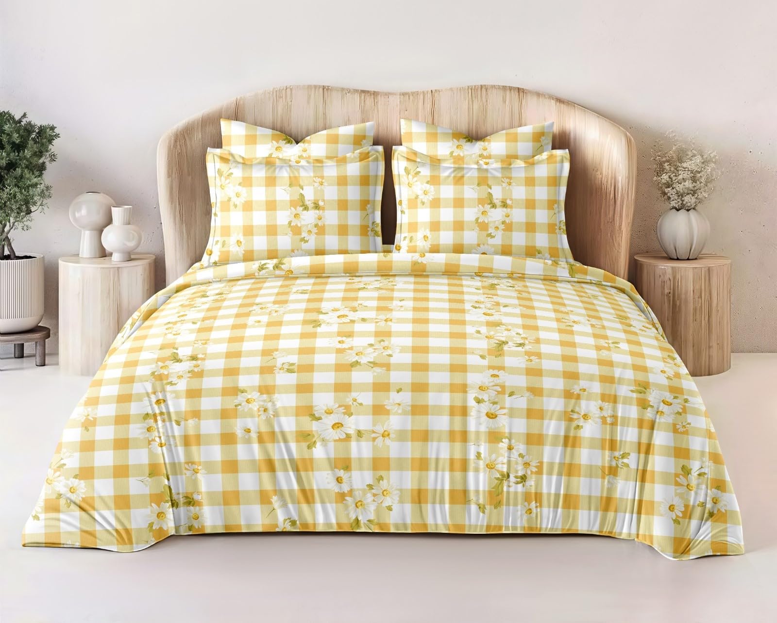 MORADO Premium Glace Cotton Geometric Design Duvet Cover - Double, Multi Color with Zipper-image-38