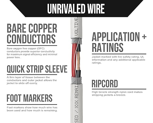 Miniatura 7 de Voltive Cable de altavoz 102 - Conductor 10 AWGcalibre 2 - Listado UL en pared (CL2CL3) y exterior  en tierra (entierro directo) - Cobre sin oxígeno