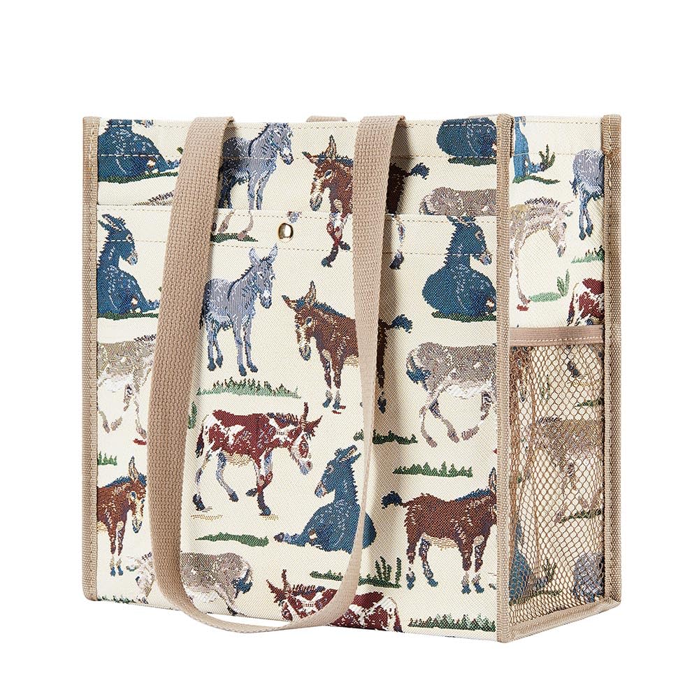 Signare Tapestry Shoulder Bag Shopping Bag for Women (Donkey), 31 x 30 13.5 cm (12.2 11.8 5.3 inch)