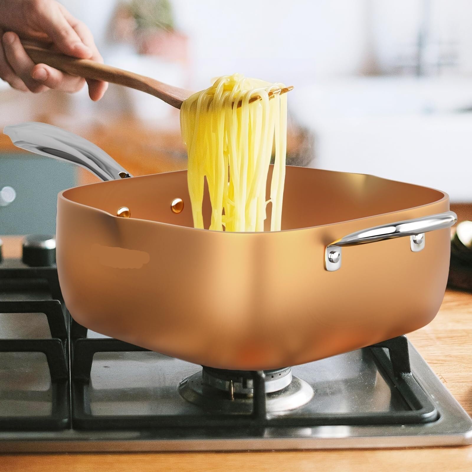 Koszyki Do Smażenia Ceramiczna patelnia z powłoką zapobiegającą przywieraniu, głęboka, kwadratowa, do piekarnika indukcyjnego Koszyków Na Frytki