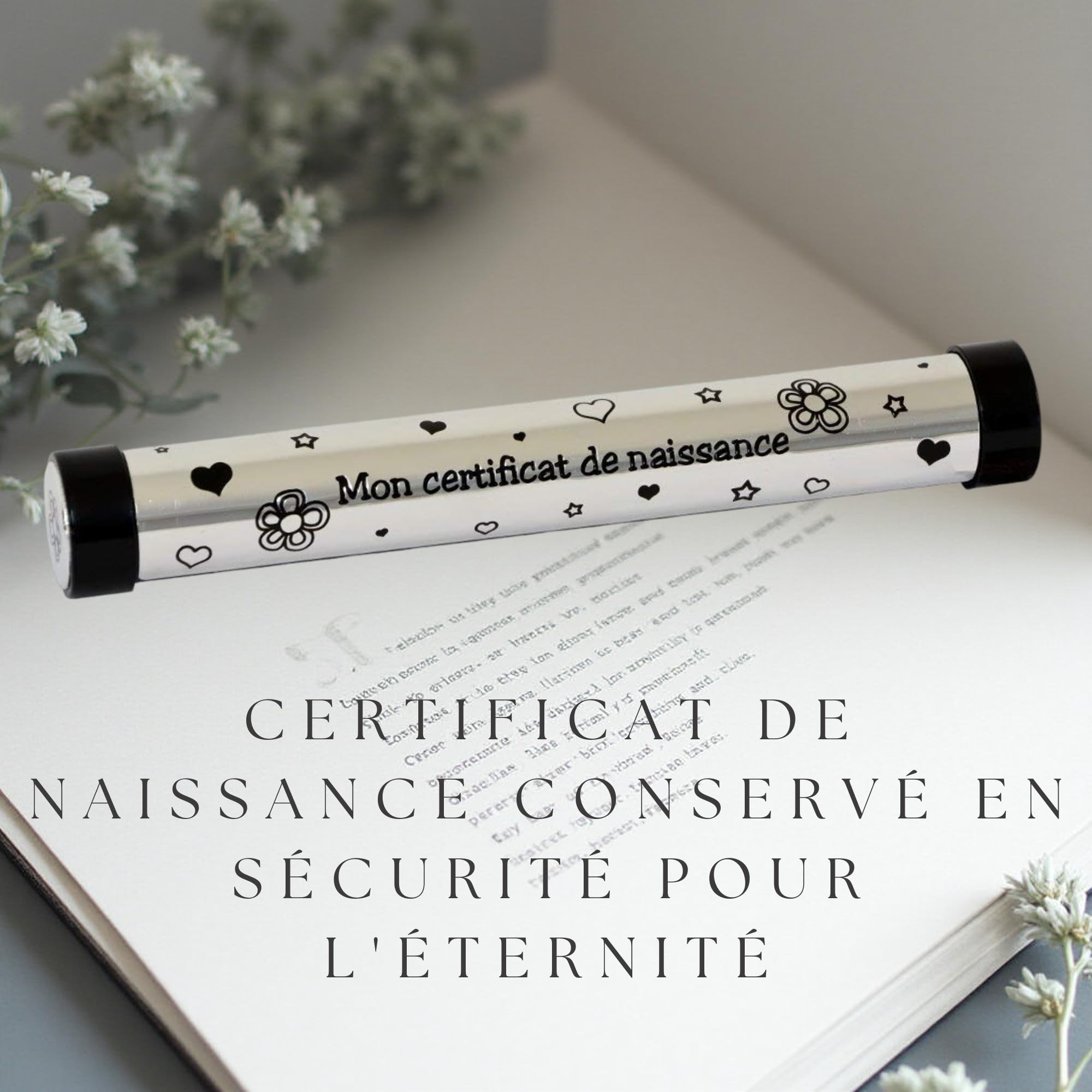 Cadeau de naissance et de baptême pour garçons & filles Coffret certificat de naissance
