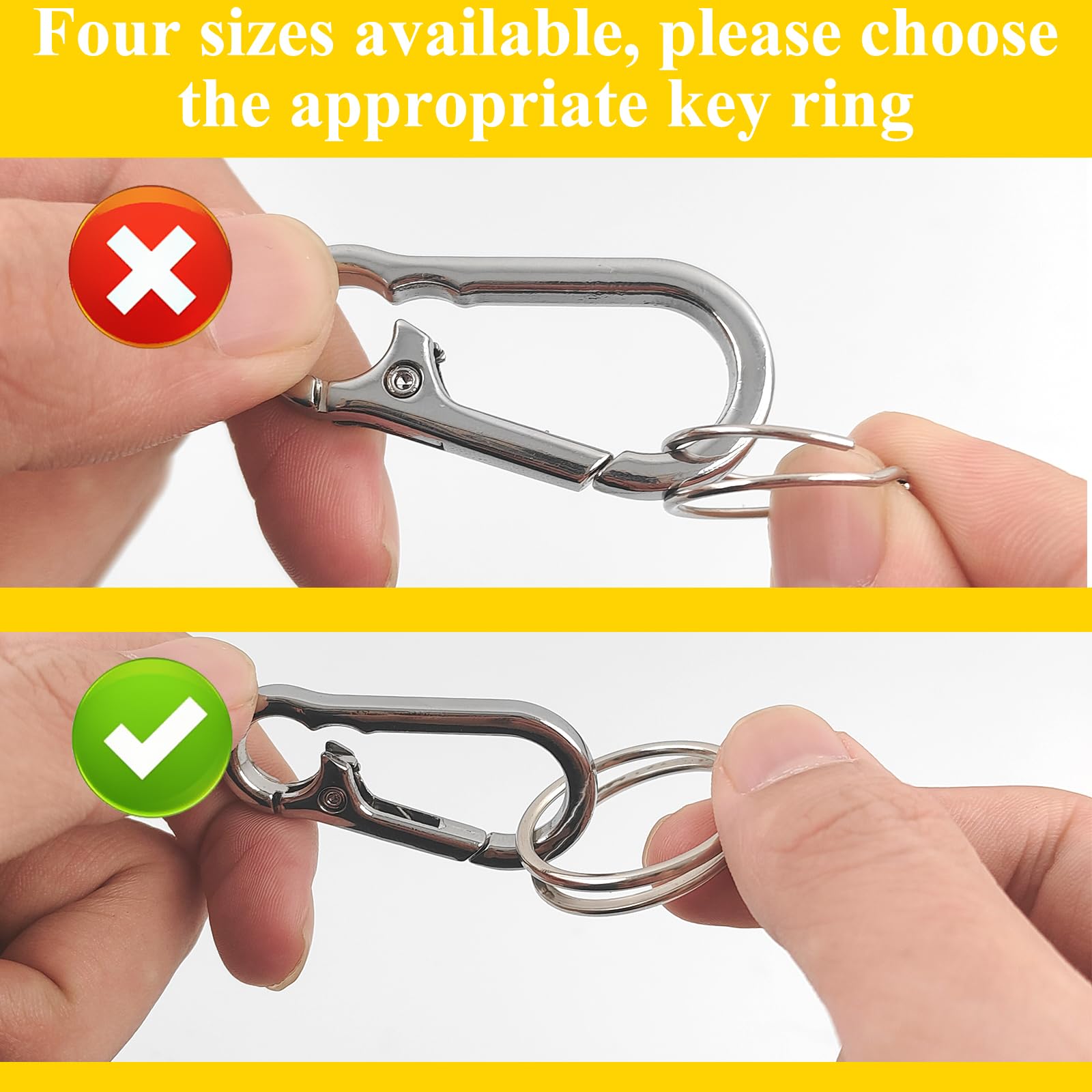 100 Anelli Portachiavi In Acciaio Inox 316 - 4 Misure (10mm, 20mm, 25mm, 30mm) Per Fai Da Te E Artigianato - Foto 5