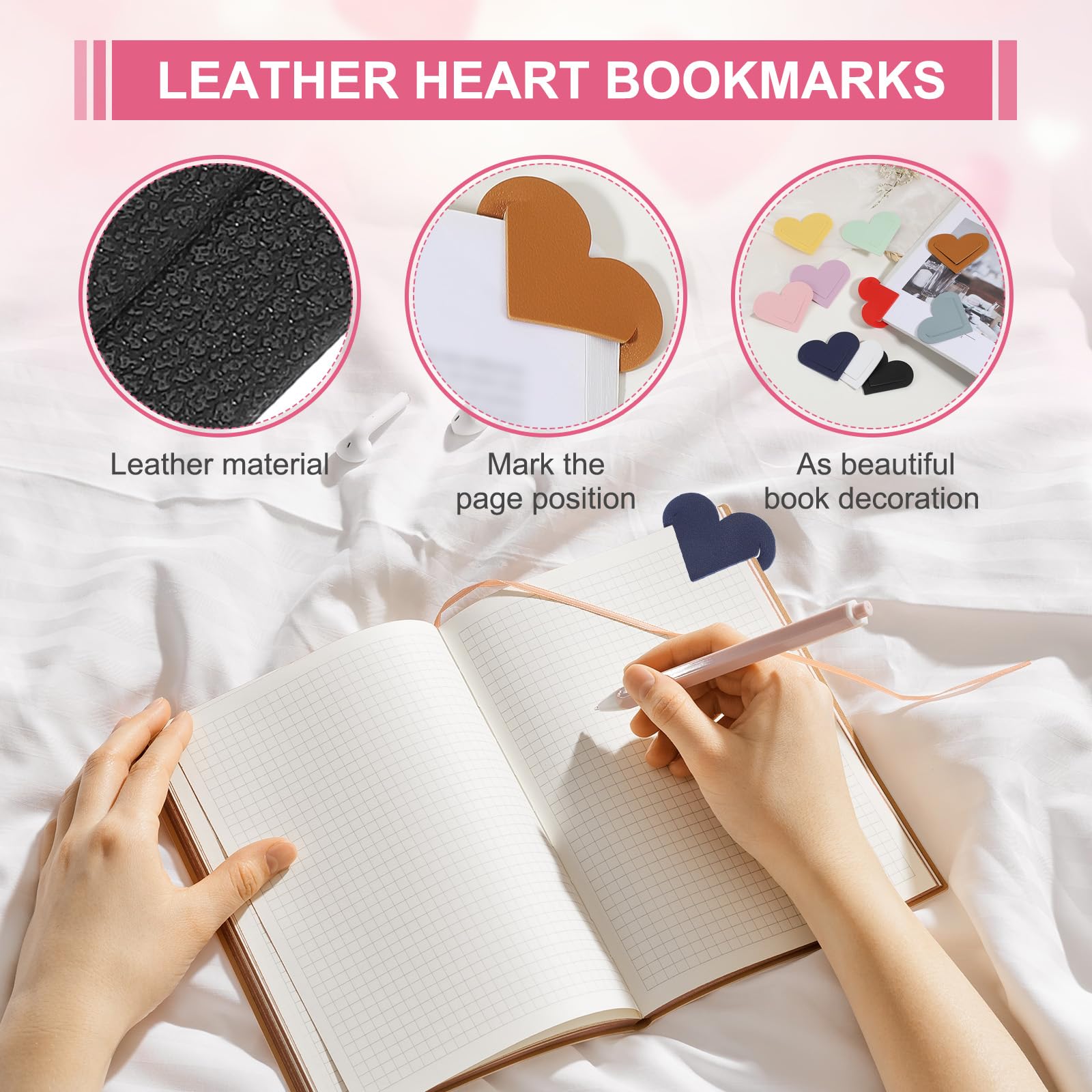 PATIKIL Leather Heart Bookmarks - Image 3