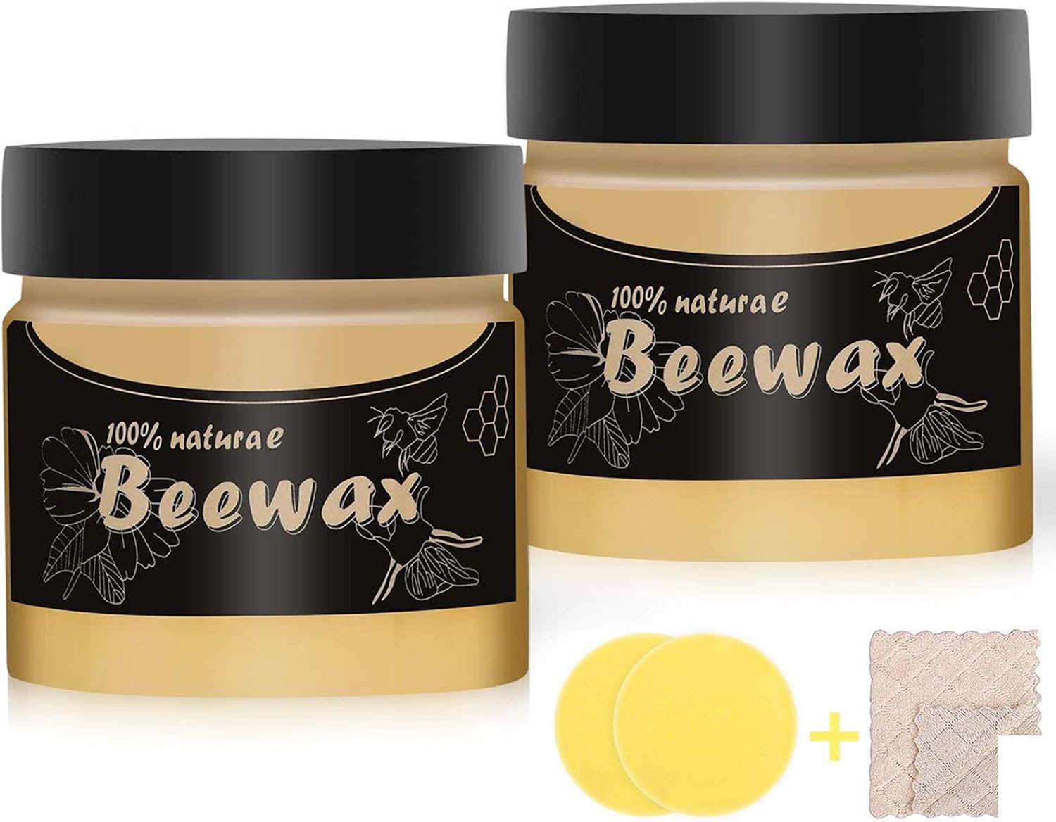 Wood Furniture Polish Beewax (2 Pcs) - Multipurpose Natural Wood Seasoning Beeswax for Home Cleaning, Wooden Furniture Care, Wood Polish Protection